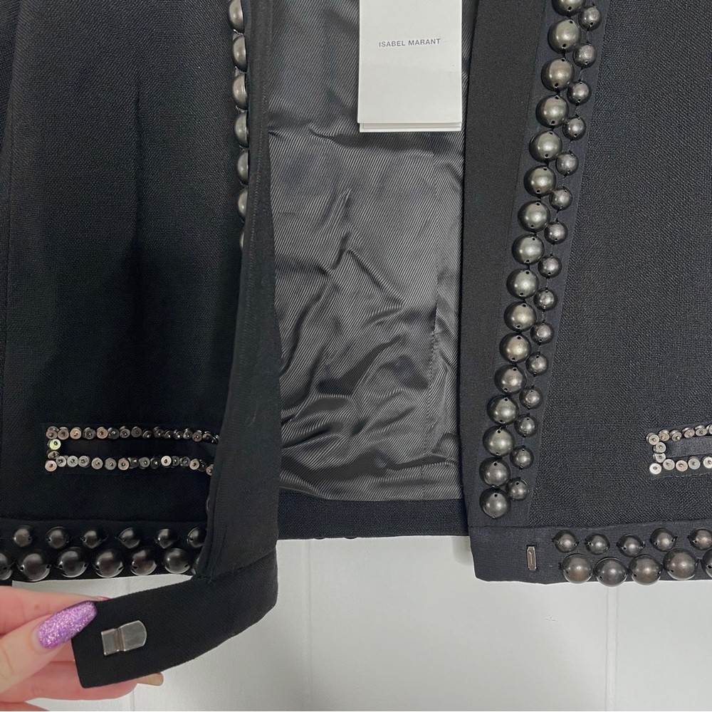 Isabel Marant Black Studded Embellished Wool Blazer Jacket - NEW! - Picture 12 of 17